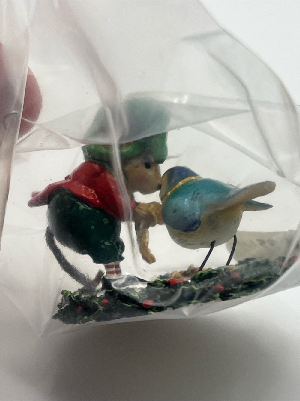 Wee Forest Folk Helpful Elf Figurine - Green and Red - Picture 6 of 15